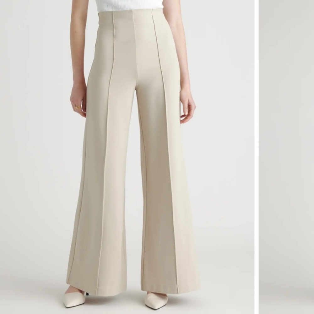 Quince stretch wide leg pants